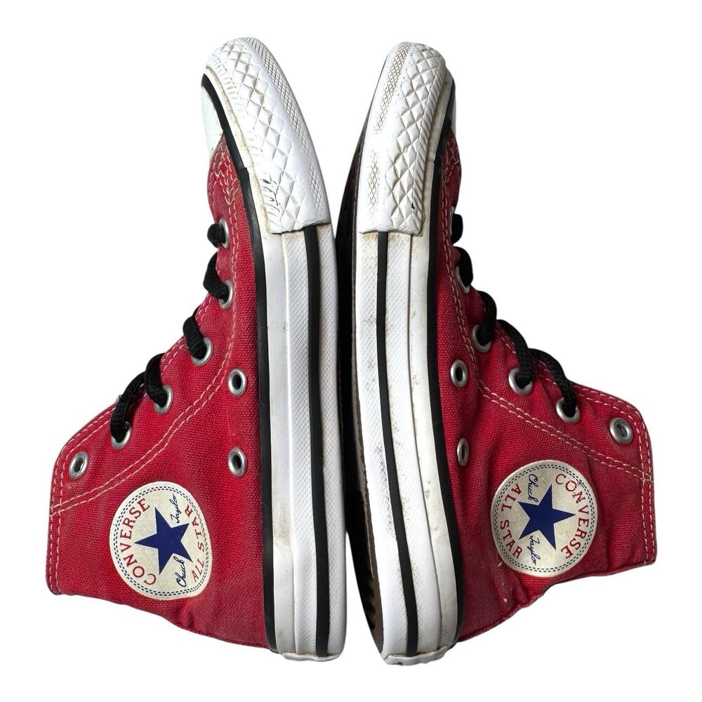 Converse Hi Top Sneakers Youth 12 Red Canvas 3J232 Chuck Taylor All Stars - Picture 2 of 10